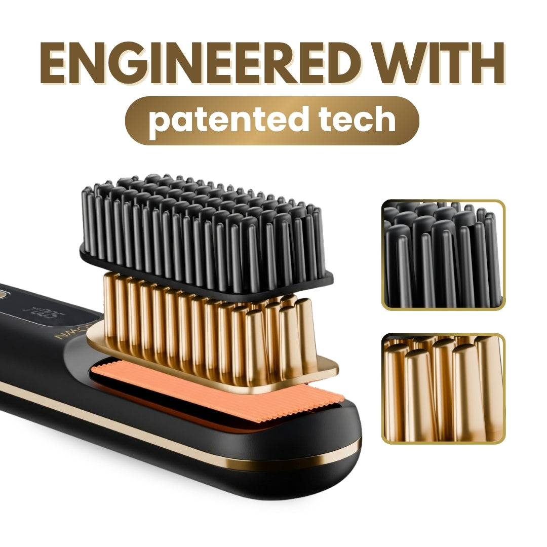[NEW]  FLOWN formerly Numoya Portable Straightener Brush - GoBrush MAX + FREE Leather Pouch