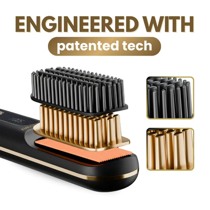 [NEW]  FLOWN formerly Numoya Portable Straightener Brush - GoBrush MAX + FREE Leather Pouch