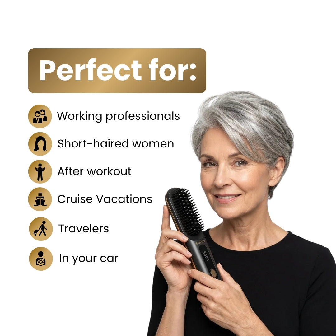 [NEW]  FLOWN formerly Numoya Portable Straightener Brush - GoBrush MAX + FREE Leather Pouch
