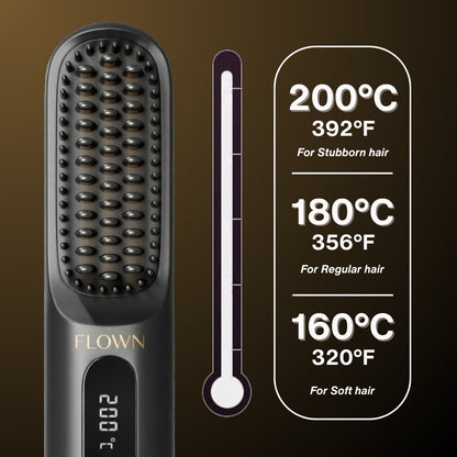 [NEW]  FLOWN formerly Numoya Portable Straightener Brush - GoBrush MAX + FREE Leather Pouch