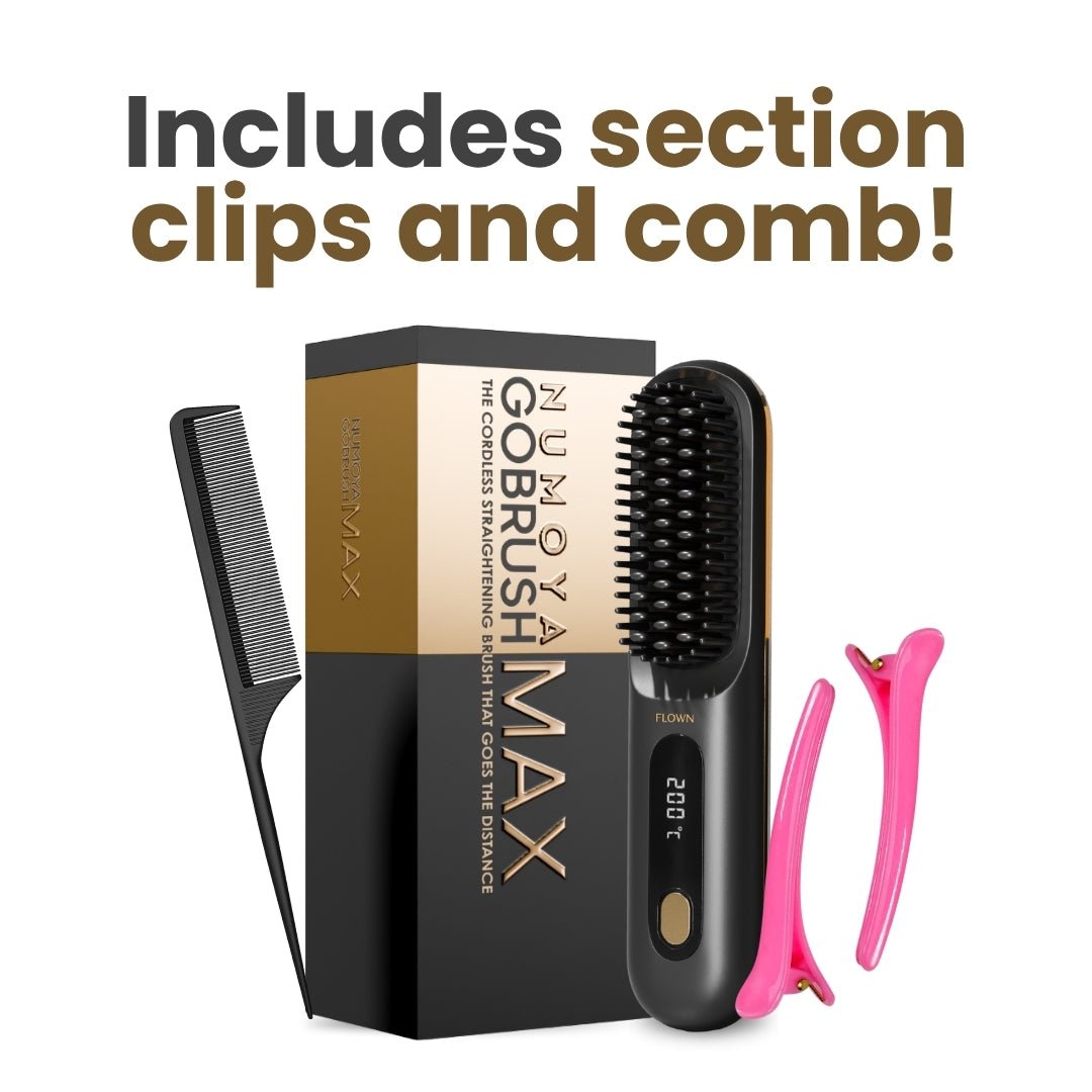 [NEW]  FLOWN formerly Numoya Portable Straightener Brush - GoBrush MAX + FREE Leather Pouch