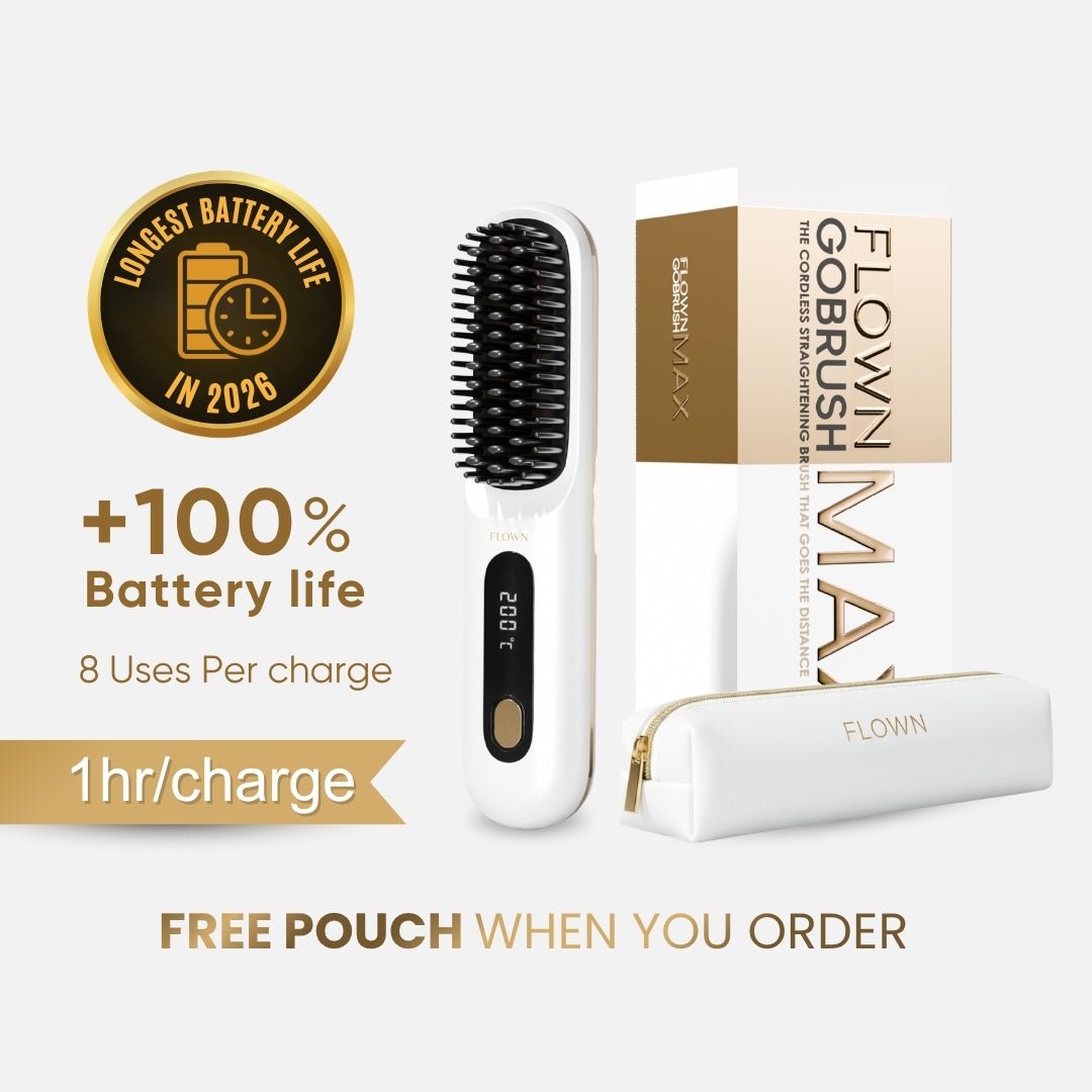 [NEW]  FLOWN formerly Numoya Portable Straightener Brush - GoBrush MAX + FREE Leather Pouch